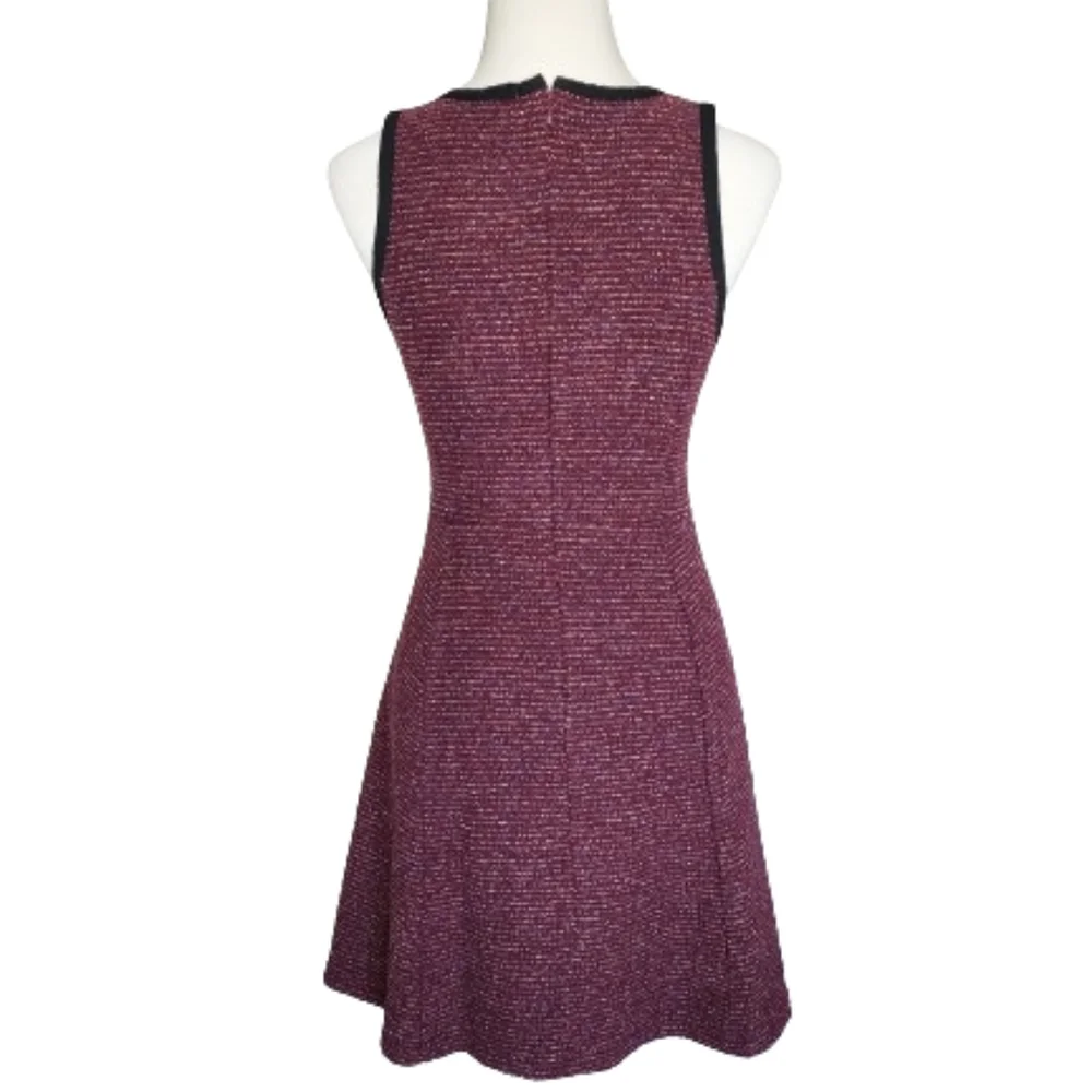 J Crew Burgundy Maroon sleeveless tweed dress Fit and Flair Women's size 6